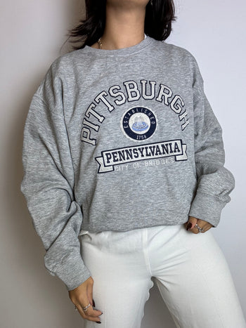 Vintage graues Pittsburgh Sweatshirt L 