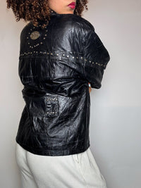 VERRA PELLE XL vintage straight black leather jacket