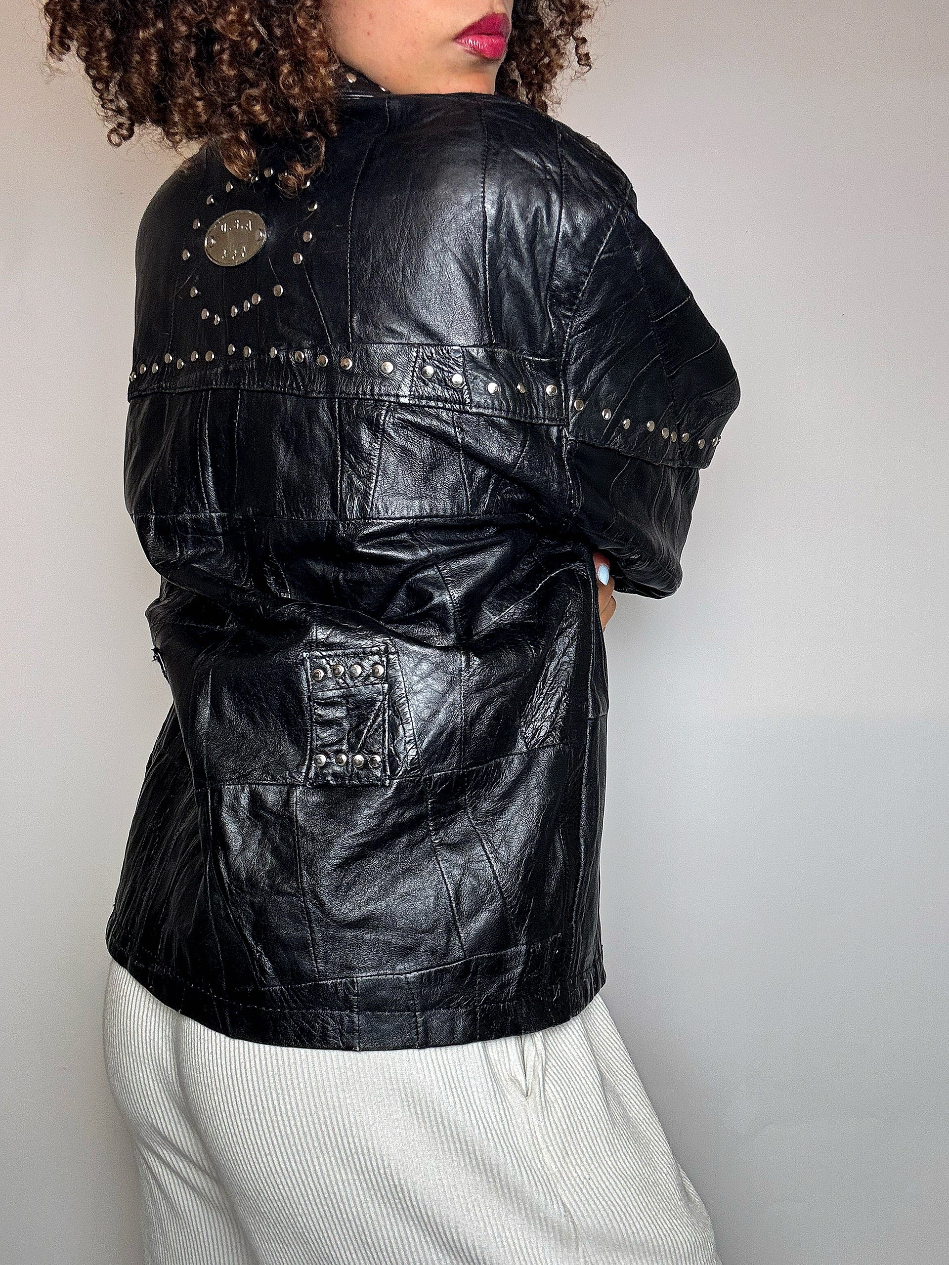 VERRA PELLE XL vintage straight black leather jacket