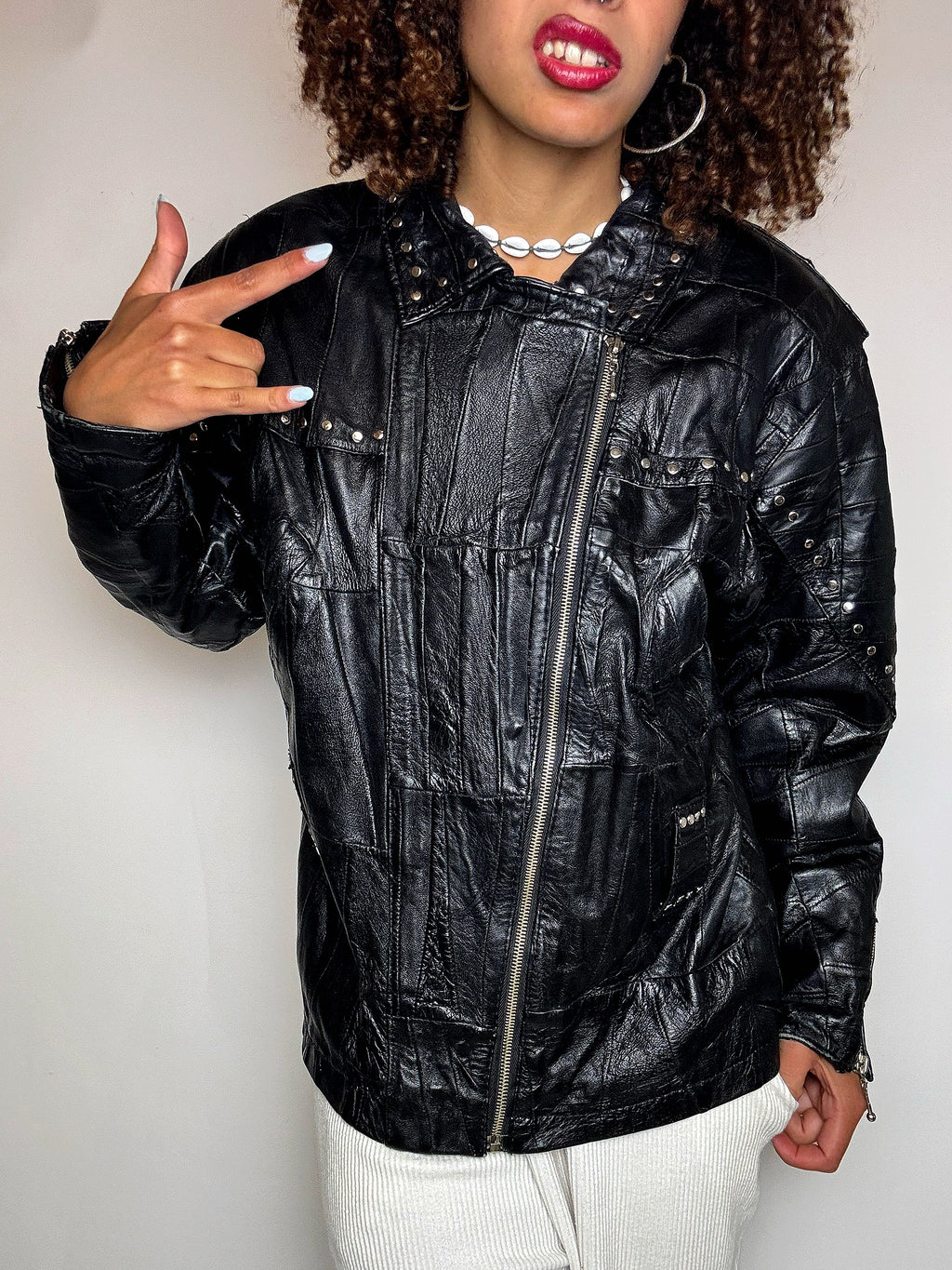 VERRA PELLE XL vintage straight black leather jacket