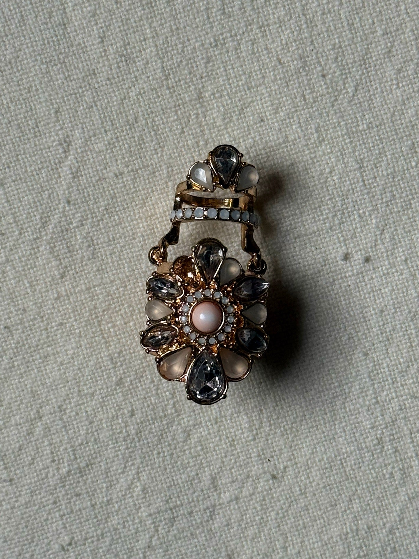 Bague double phalange dorée vintage