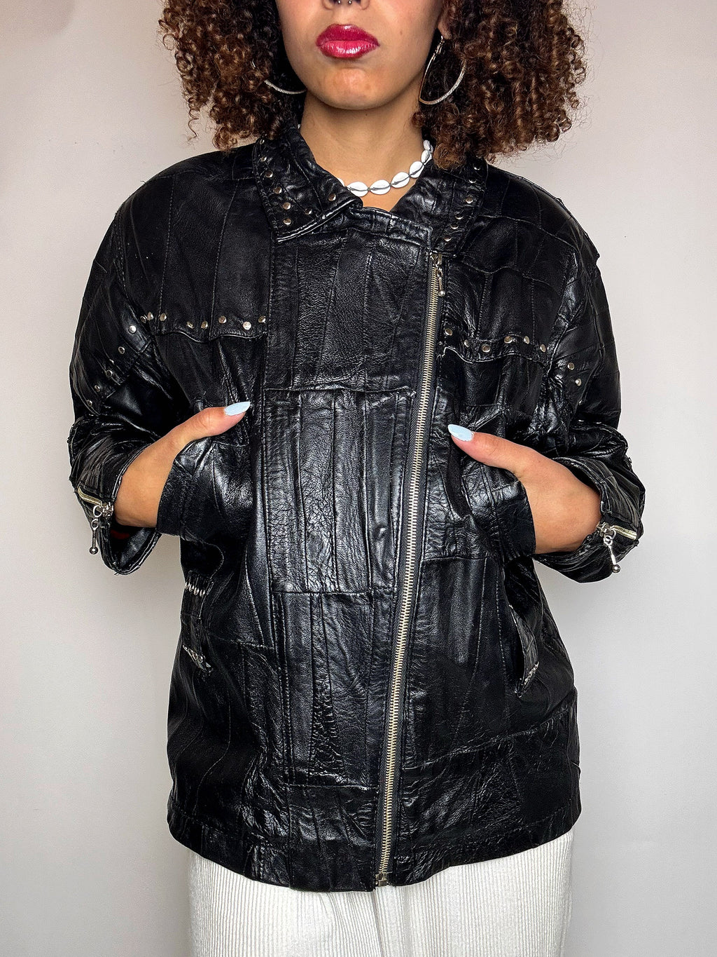 VERRA PELLE XL vintage straight black leather jacket