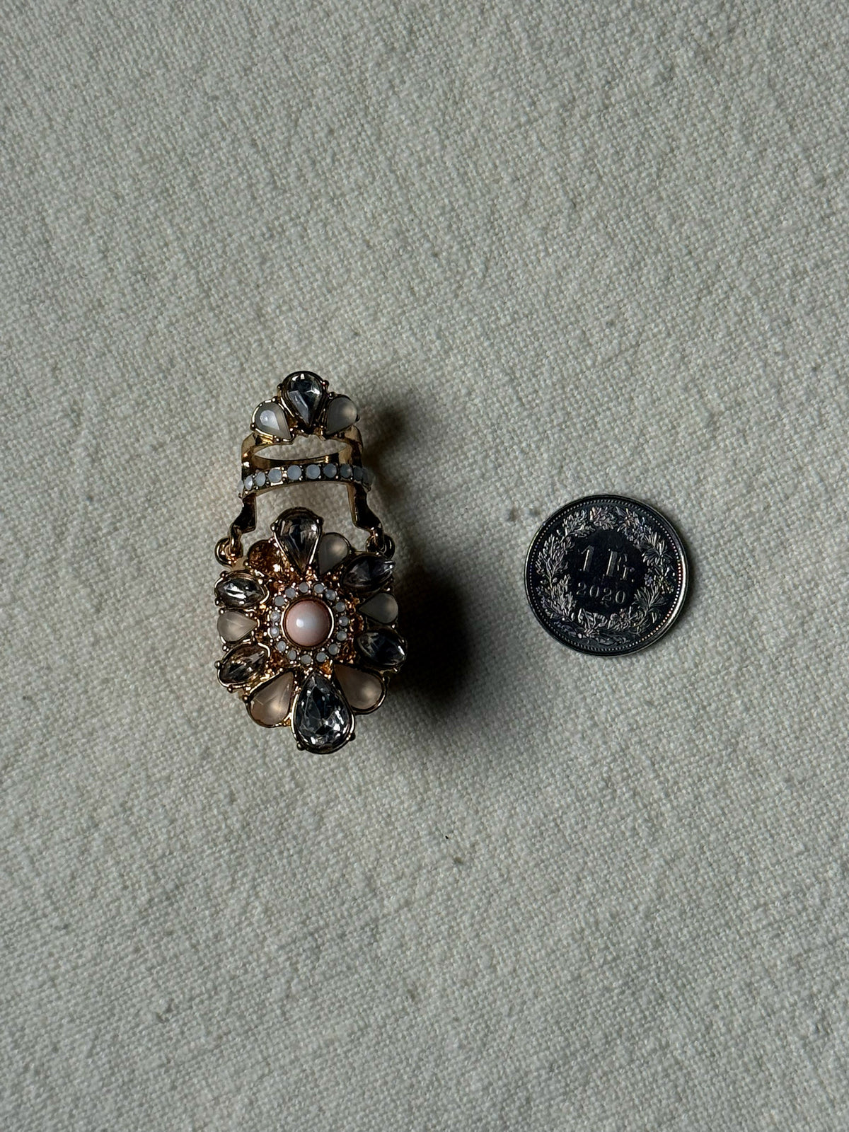 Bague double phalange dorée vintage