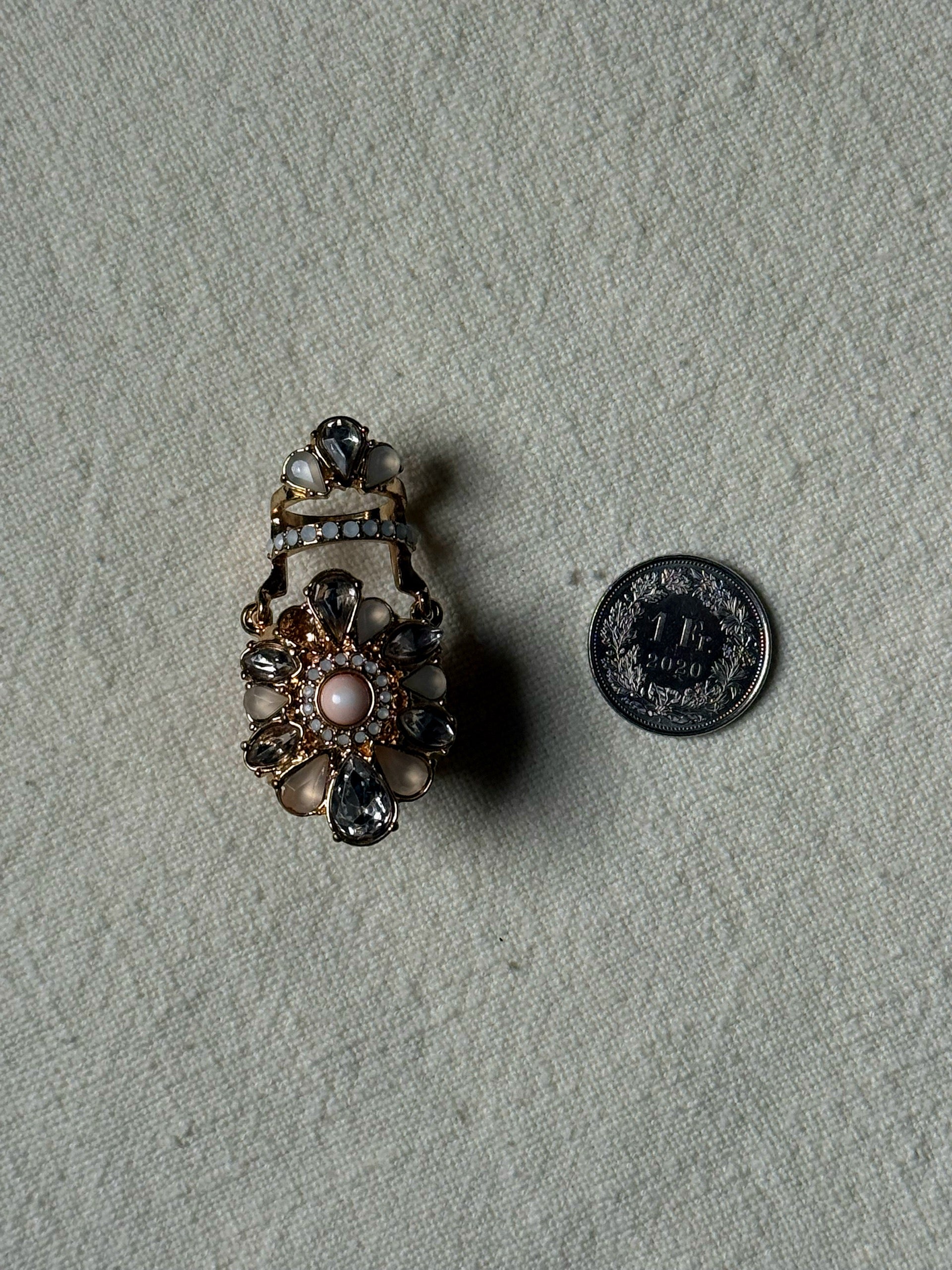 Bague double phalange dorée vintage