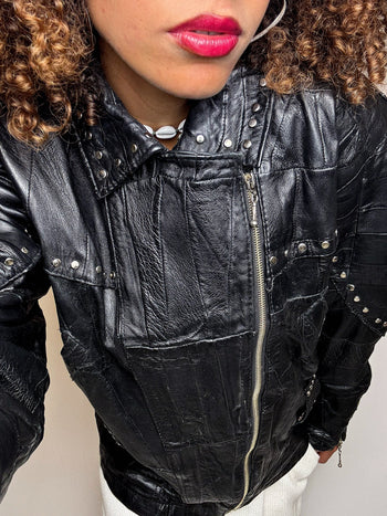 VERRA PELLE XL Vintage gerade schwarze Lederjacke
