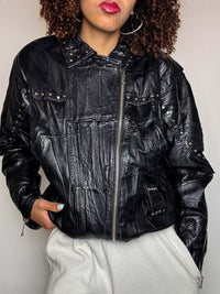 VERRA PELLE XL vintage straight black leather jacket