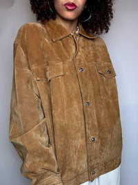 Veste en daim camel L vintage