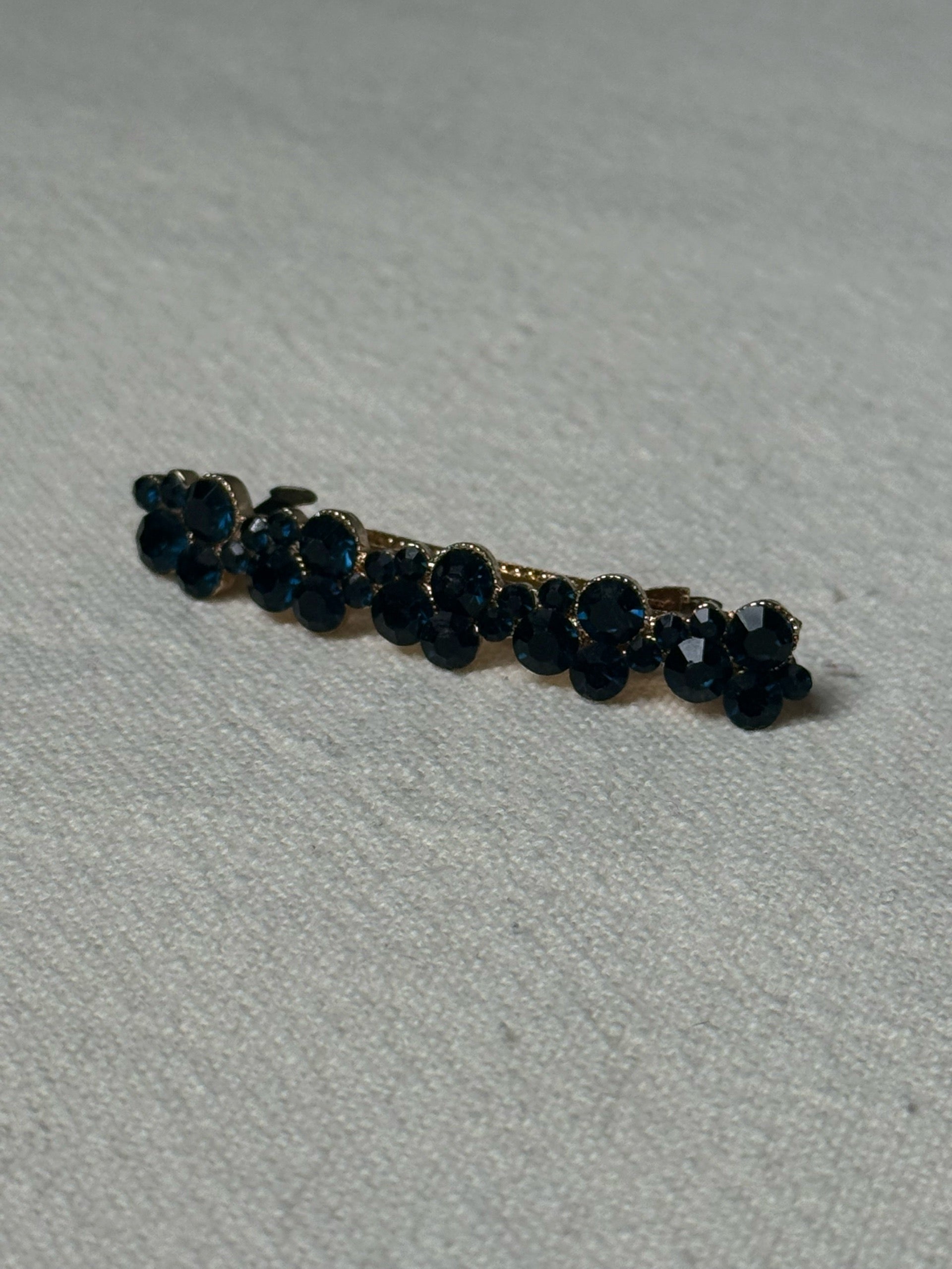 Pince a cheveux avec pierres bleues nuit vintage