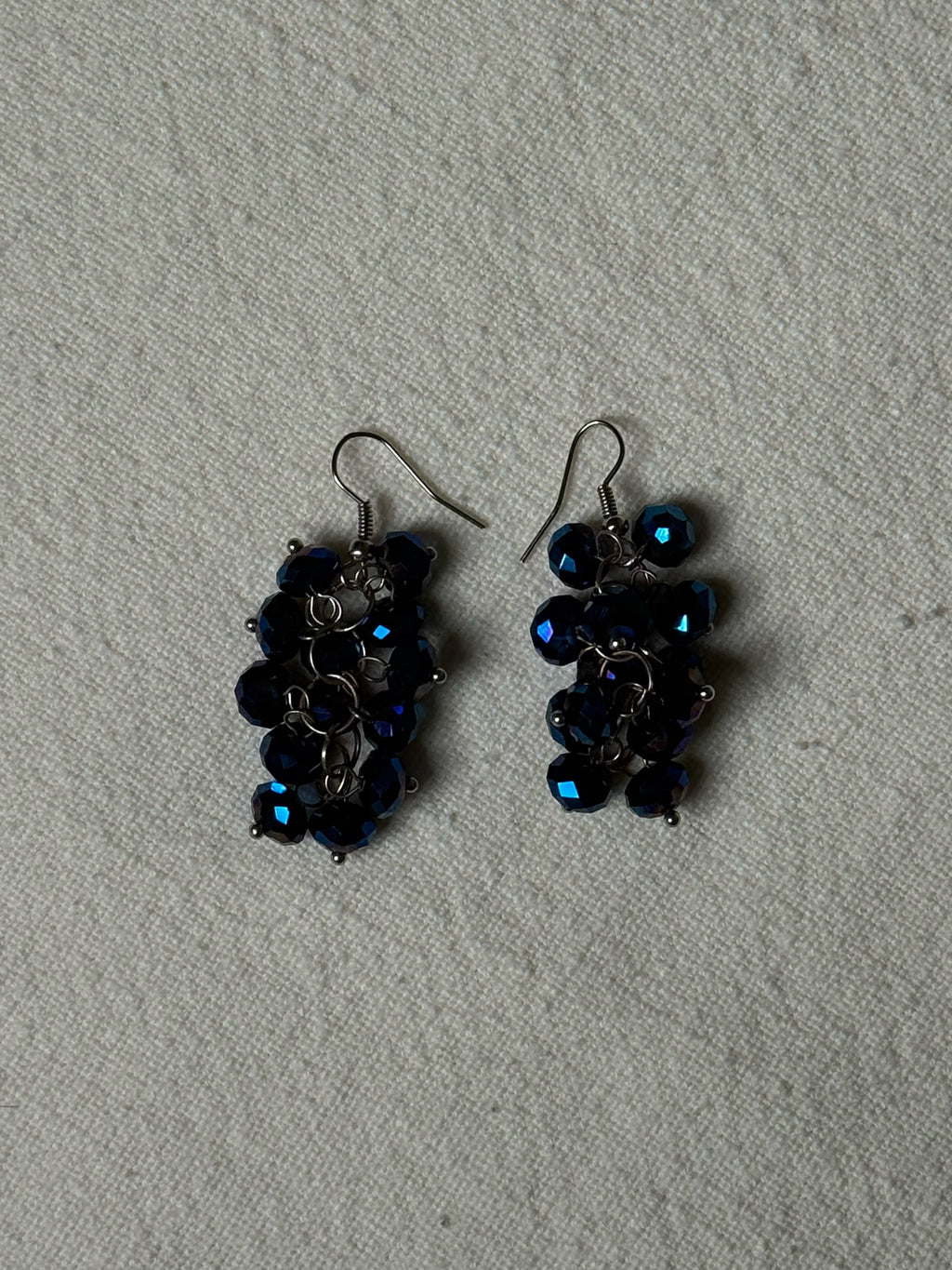 Boucles d'oreilles pierres bleues vintage