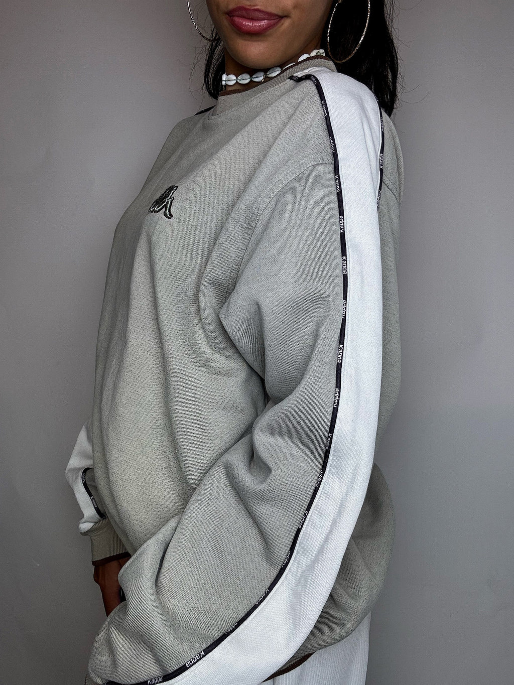 Sweat col rond beige KAPPA L vintage