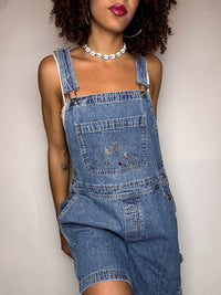 Vintage denim short overalls M