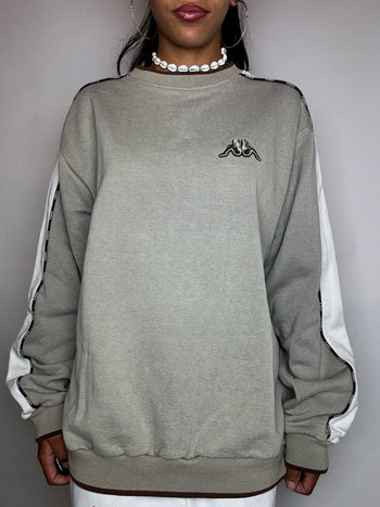 Sweat col rond beige KAPPA L vintage