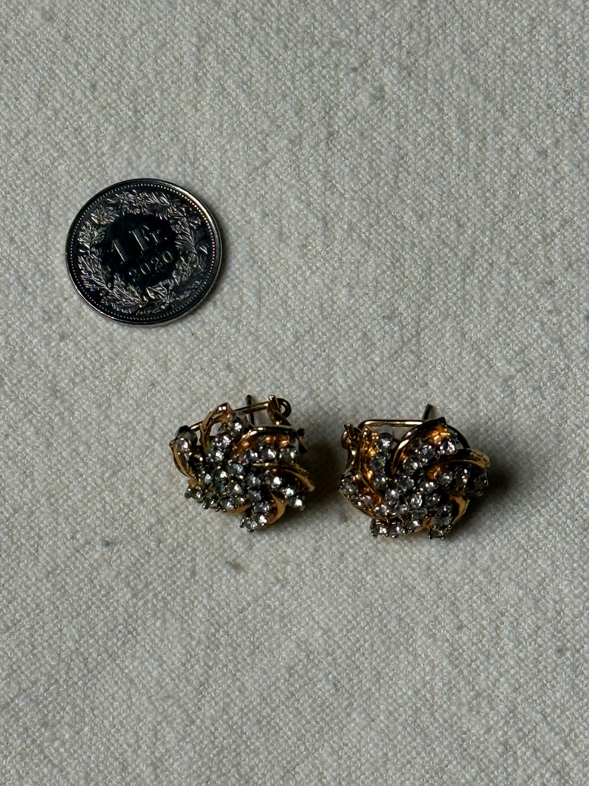 Boucles d'oreille soleil brillant vintage