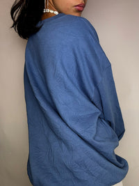 NIRVANA XL Vintage-Sweatshirt in Blau mit Rundhalsausschnitt