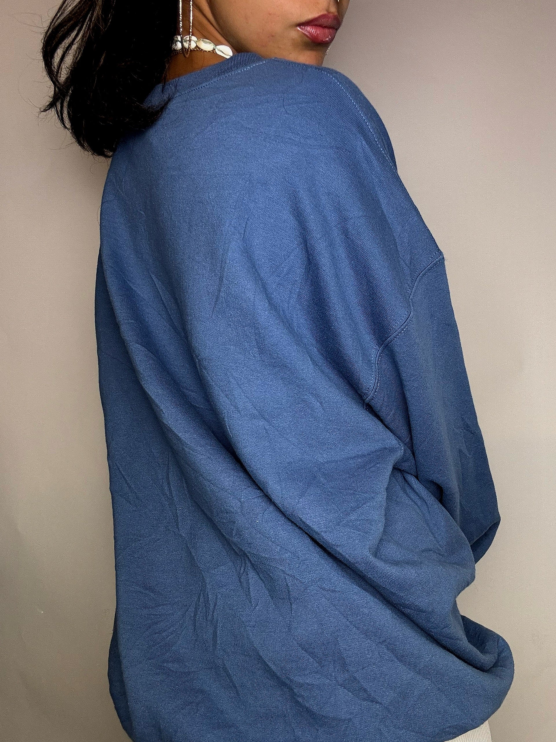 NIRVANA XL Vintage-Sweatshirt in Blau mit Rundhalsausschnitt