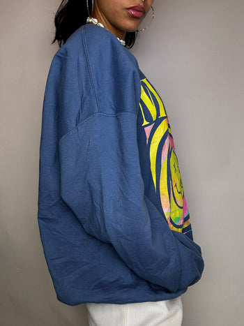 Sweat col rond bleu NIRVANA XL vintage
