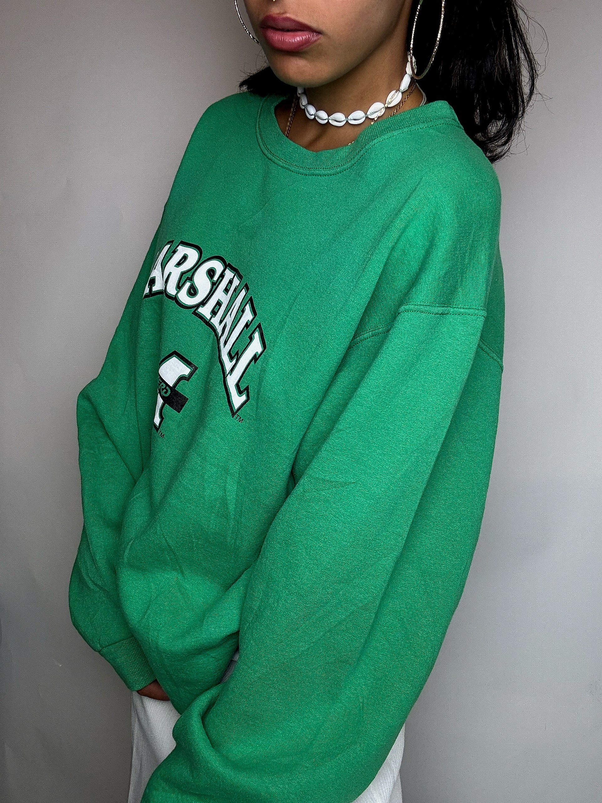 Vintage green MARSHALL crew neck sweatshirt