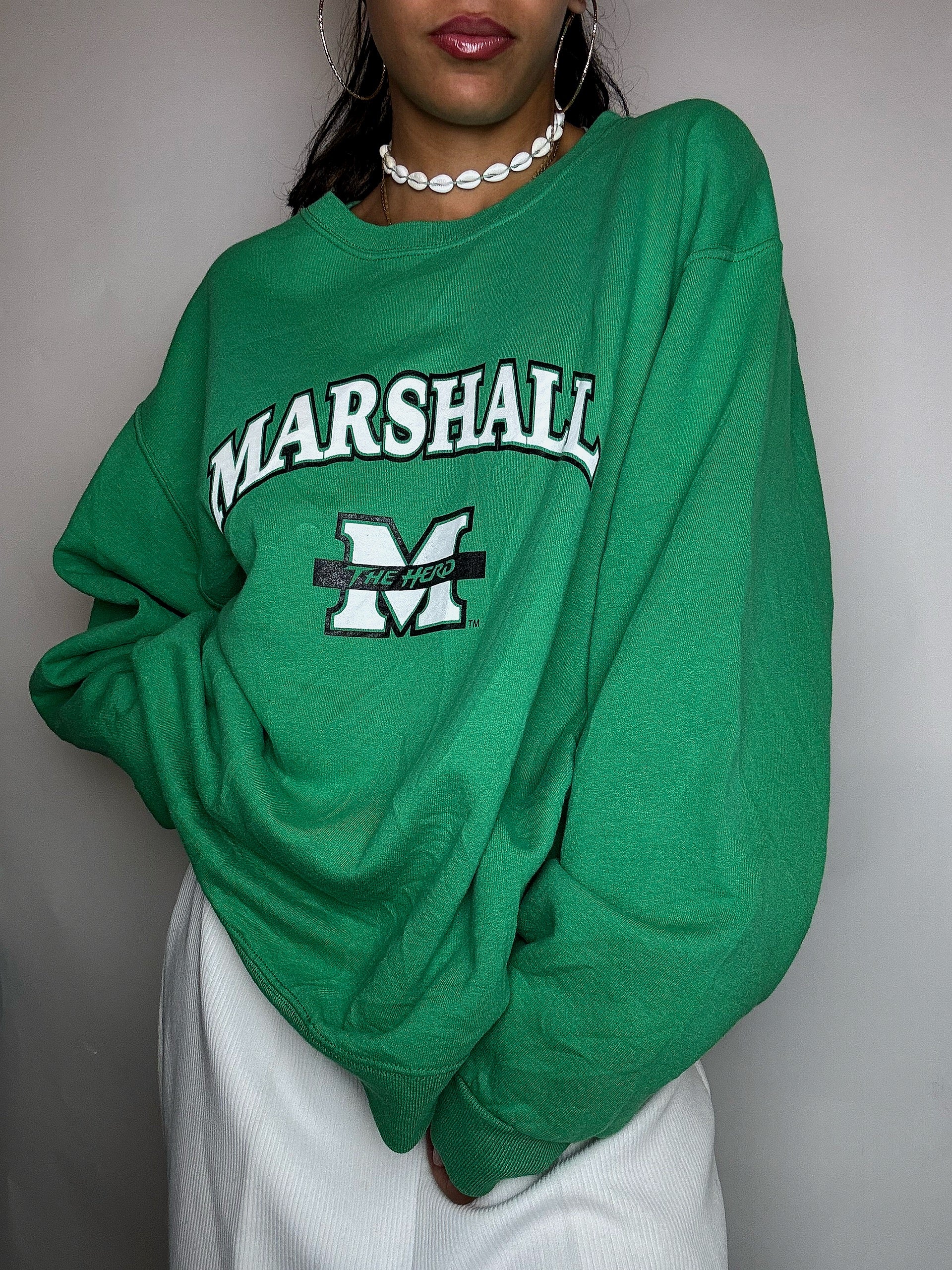 Vintage green MARSHALL crew neck sweatshirt