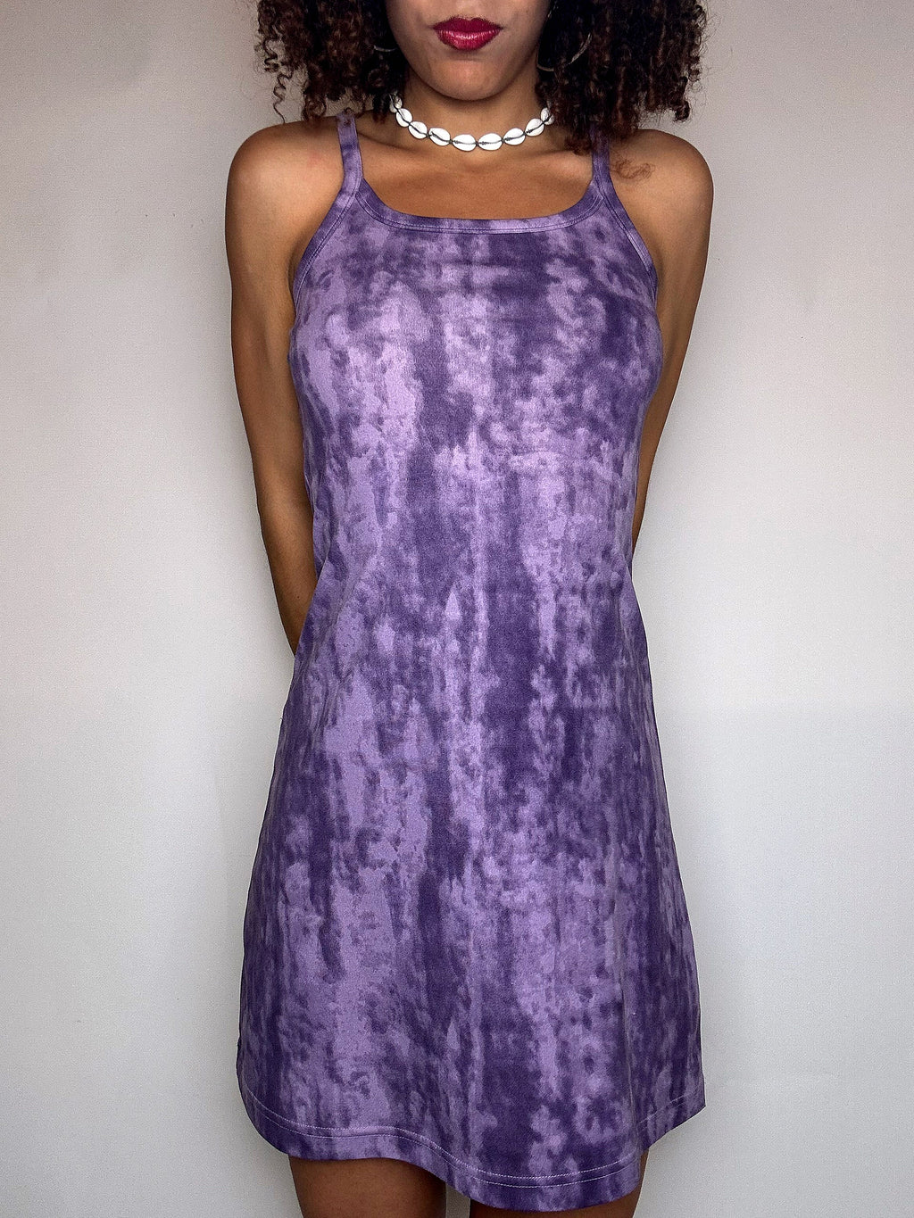 Vintage purple strappy dress S