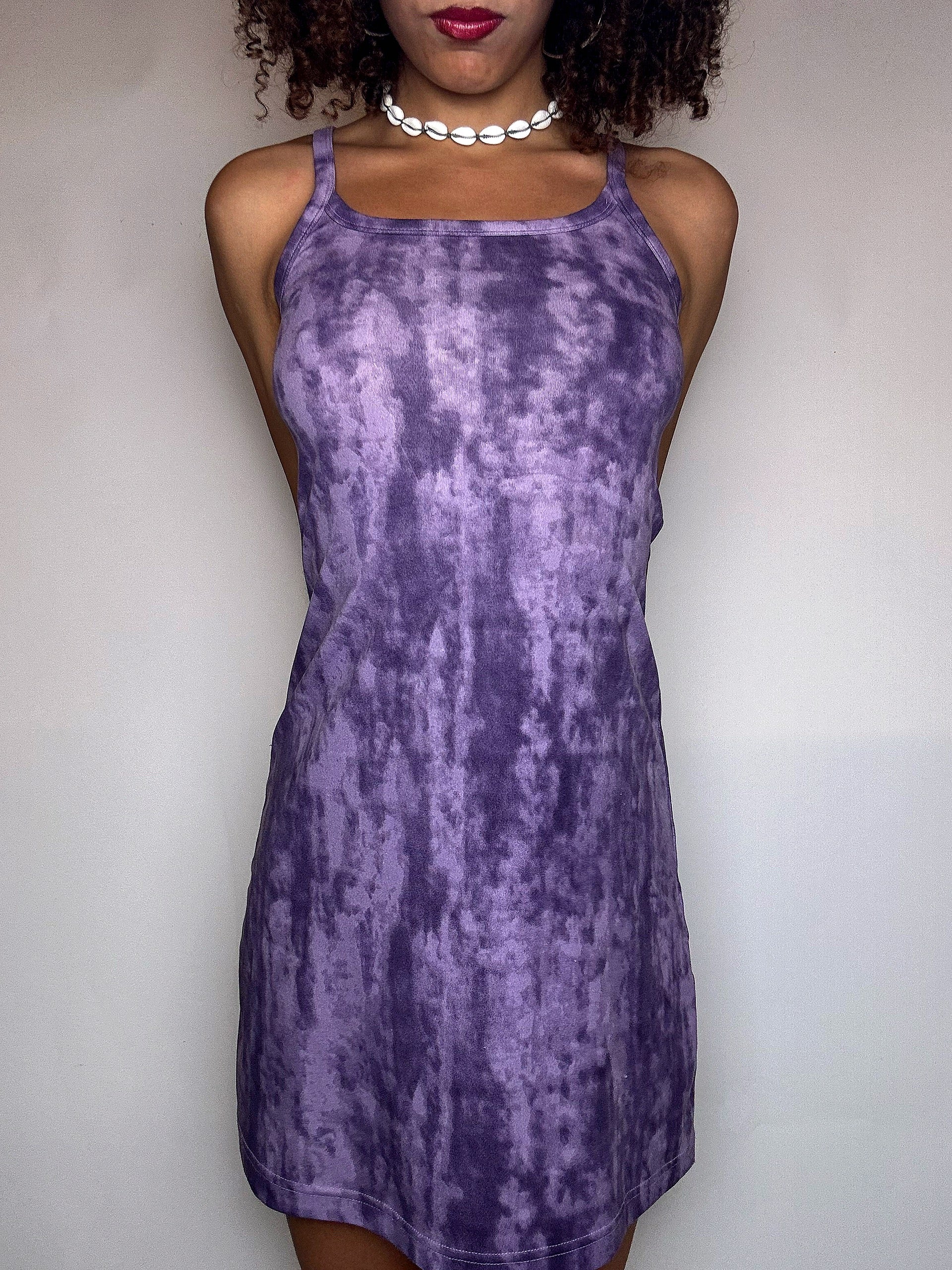Vintage purple strappy dress S