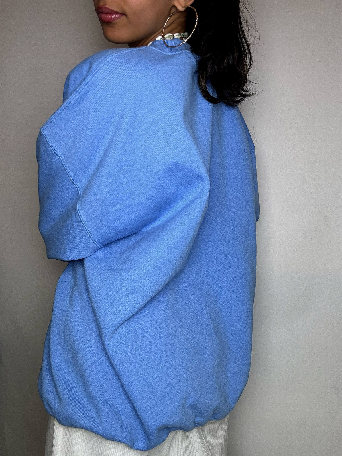 XL Vintage-Sweatshirt in Himmelblau mit Rundhalsausschnitt
