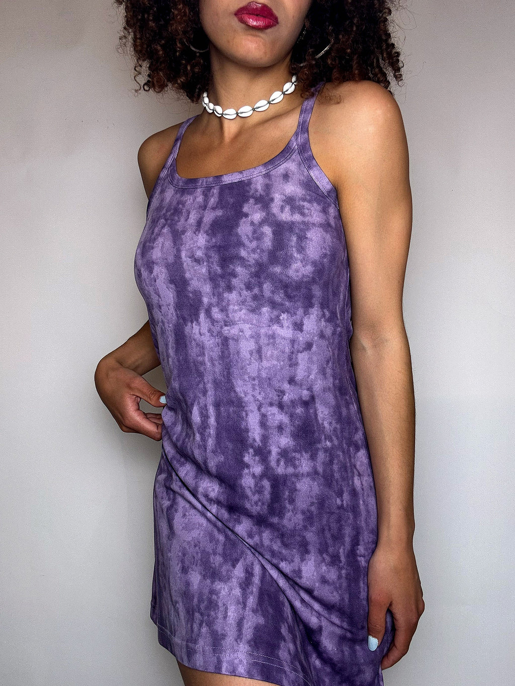 Vintage purple strappy dress S