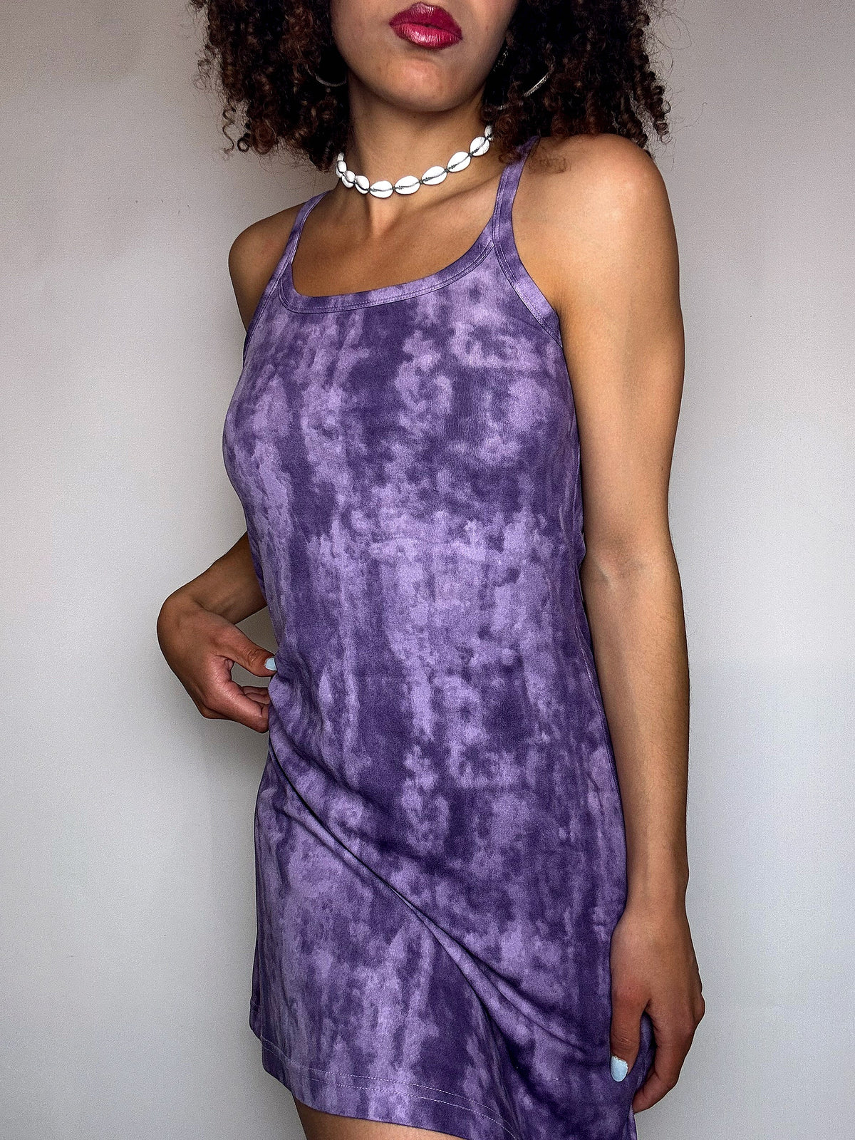 Vintage purple strappy dress S