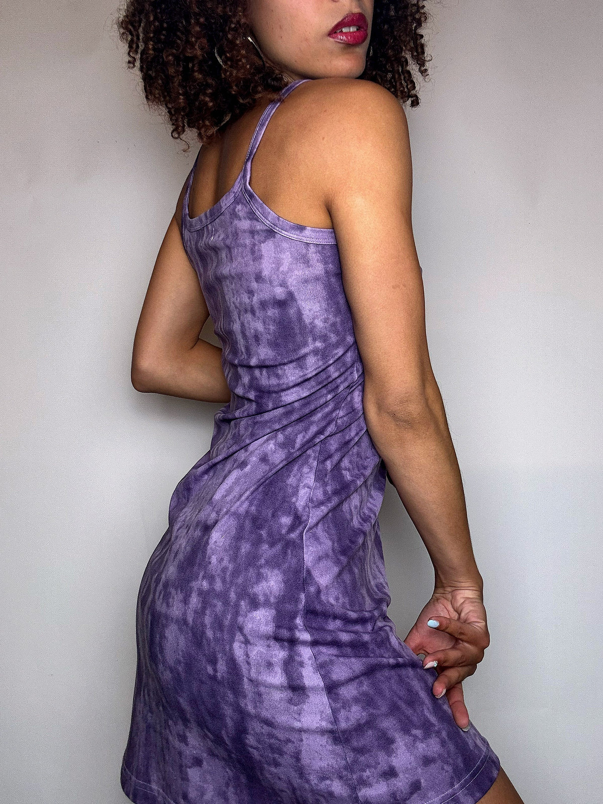 Vintage purple strappy dress S