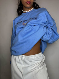 XL Vintage-Sweatshirt in Himmelblau mit Rundhalsausschnitt