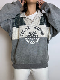 Sweater with vintage gray yoke L 