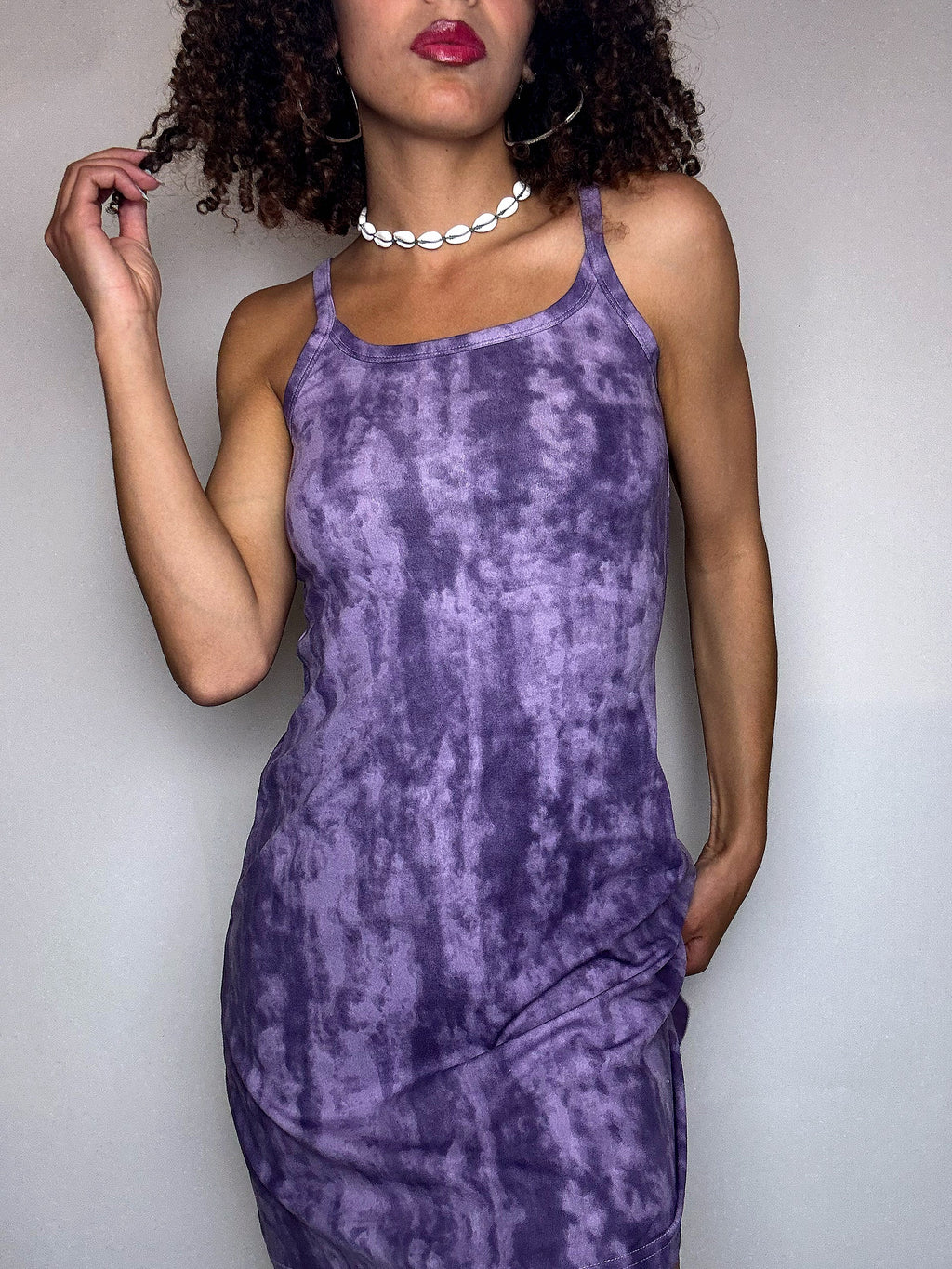 Vintage purple strappy dress S