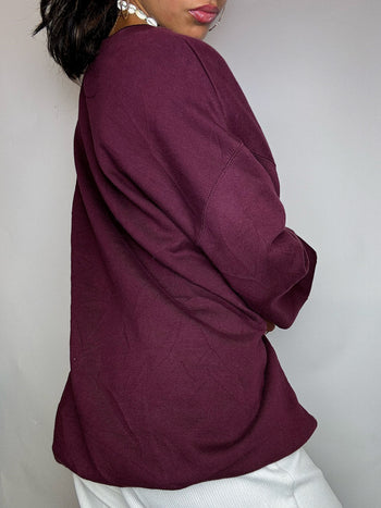 Sweat col rond bordeaux CROFT &BARROW M vintage