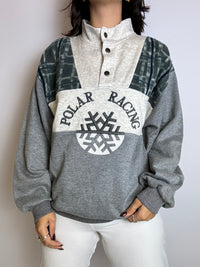 Sweater with vintage gray yoke L 