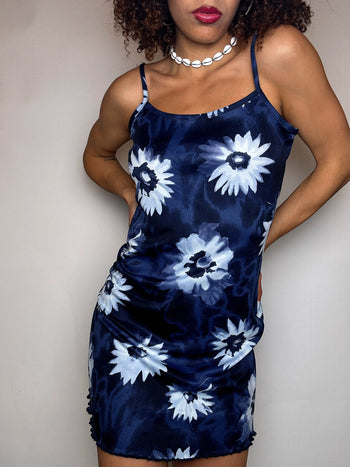 Robe à bretelles bleue S vintage