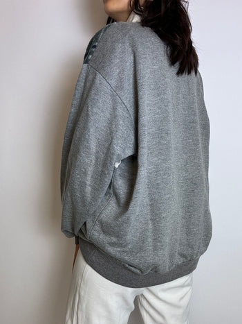 Pull avec empiècement gris vintage L