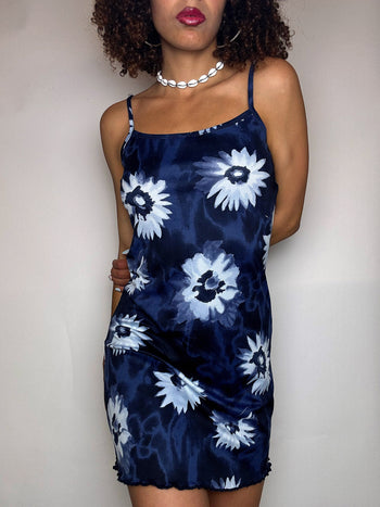Robe à bretelles bleue S vintage