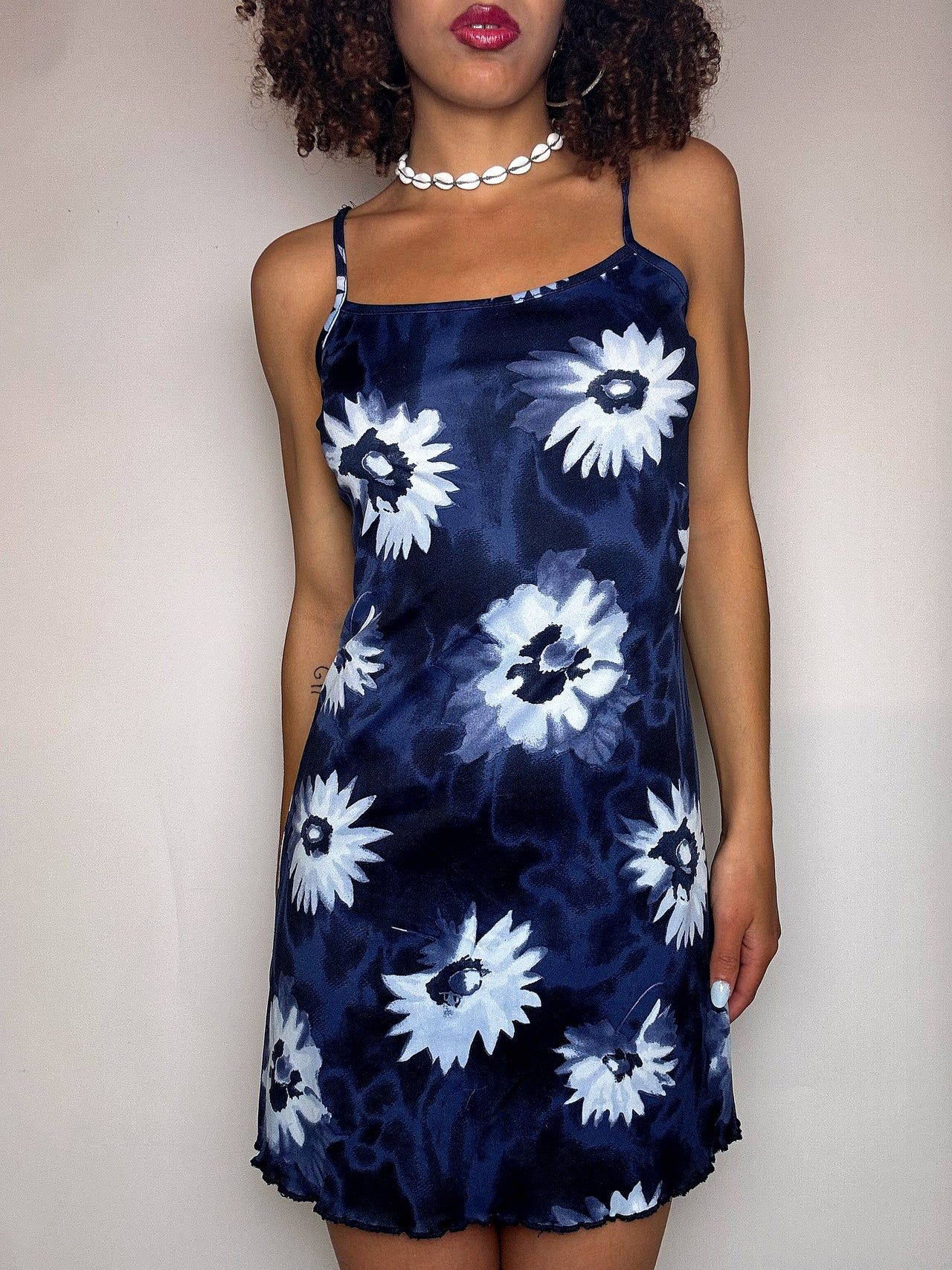 Robe à bretelles bleue S vintage