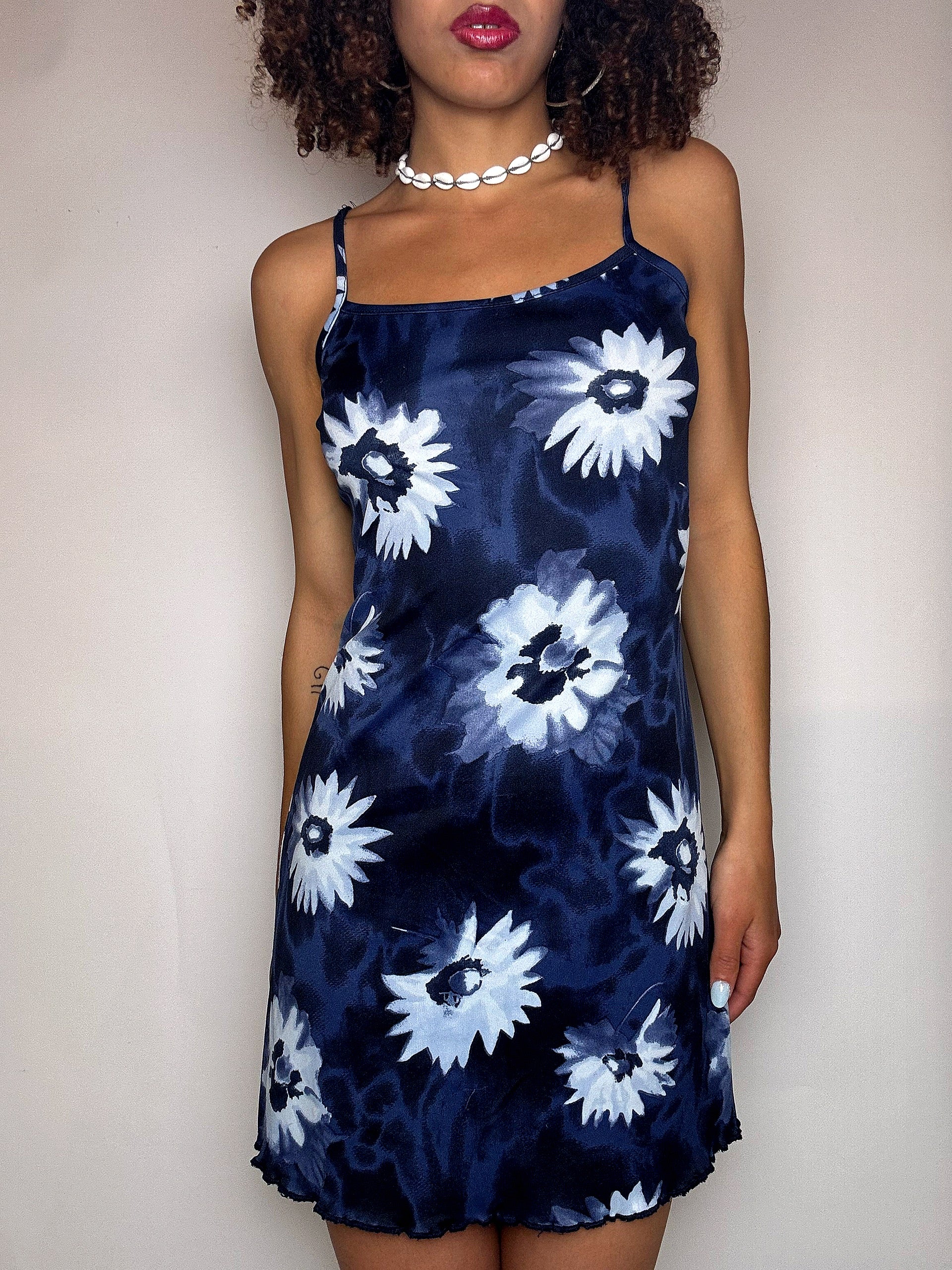 Robe à bretelles bleue S vintage