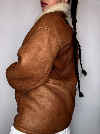 Manteau en peau de mouton retournée camer XL vintage
