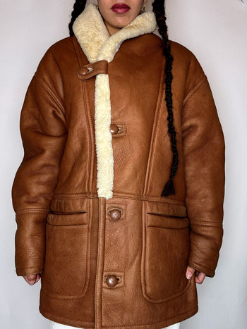 Manteau en peau de mouton retournée camer XL vintage