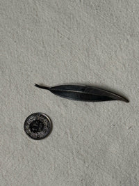 Broche argentée feuille vintage