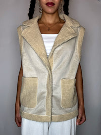 Cream suede vintage L waistcoat