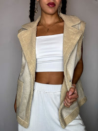 Cream suede vintage L waistcoat