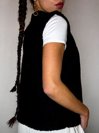 Gilet en suedine noir M vintage