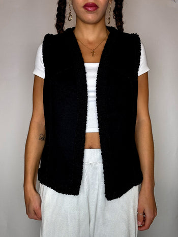 Gilet en suedine noir M vintage