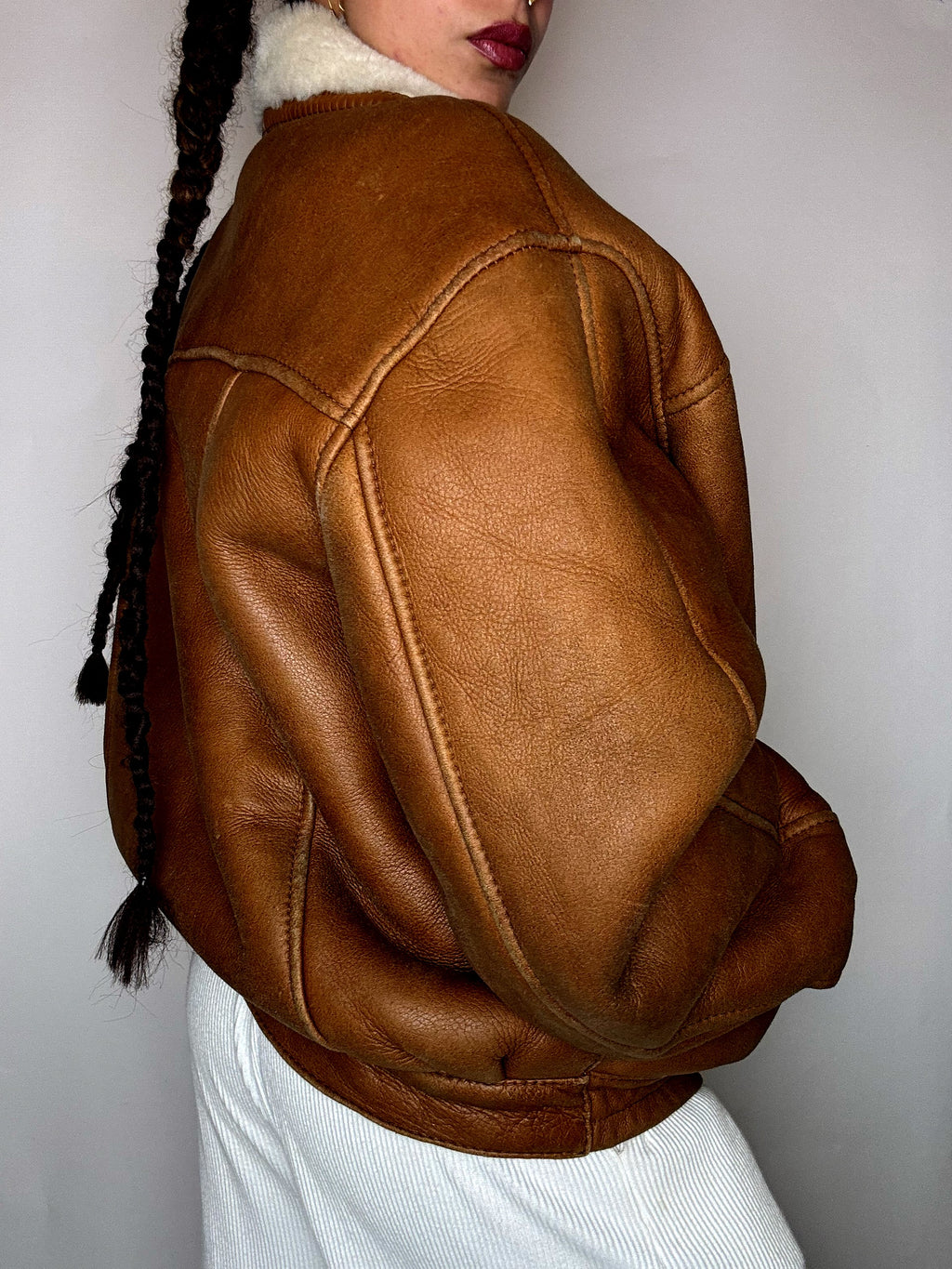 Camer Shearling-Jacke, Vintage, Größe L/XL