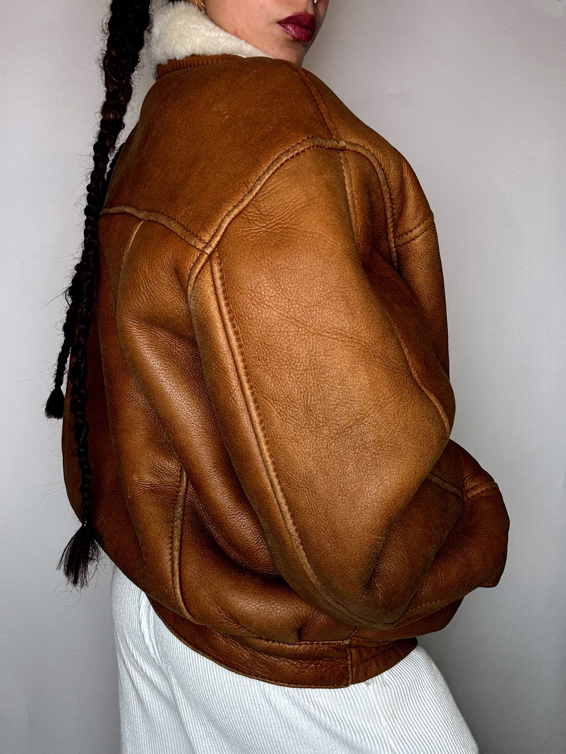 Blouson en peau de mouton retournée camer L/XL vintage