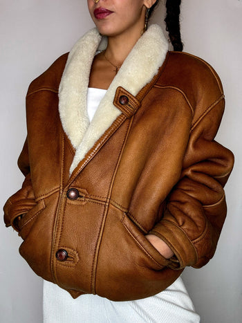 Blouson en peau de mouton retournée camer L/XL vintage