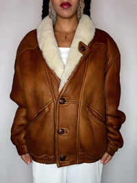 Camer Shearling-Jacke, Vintage, Größe L/XL