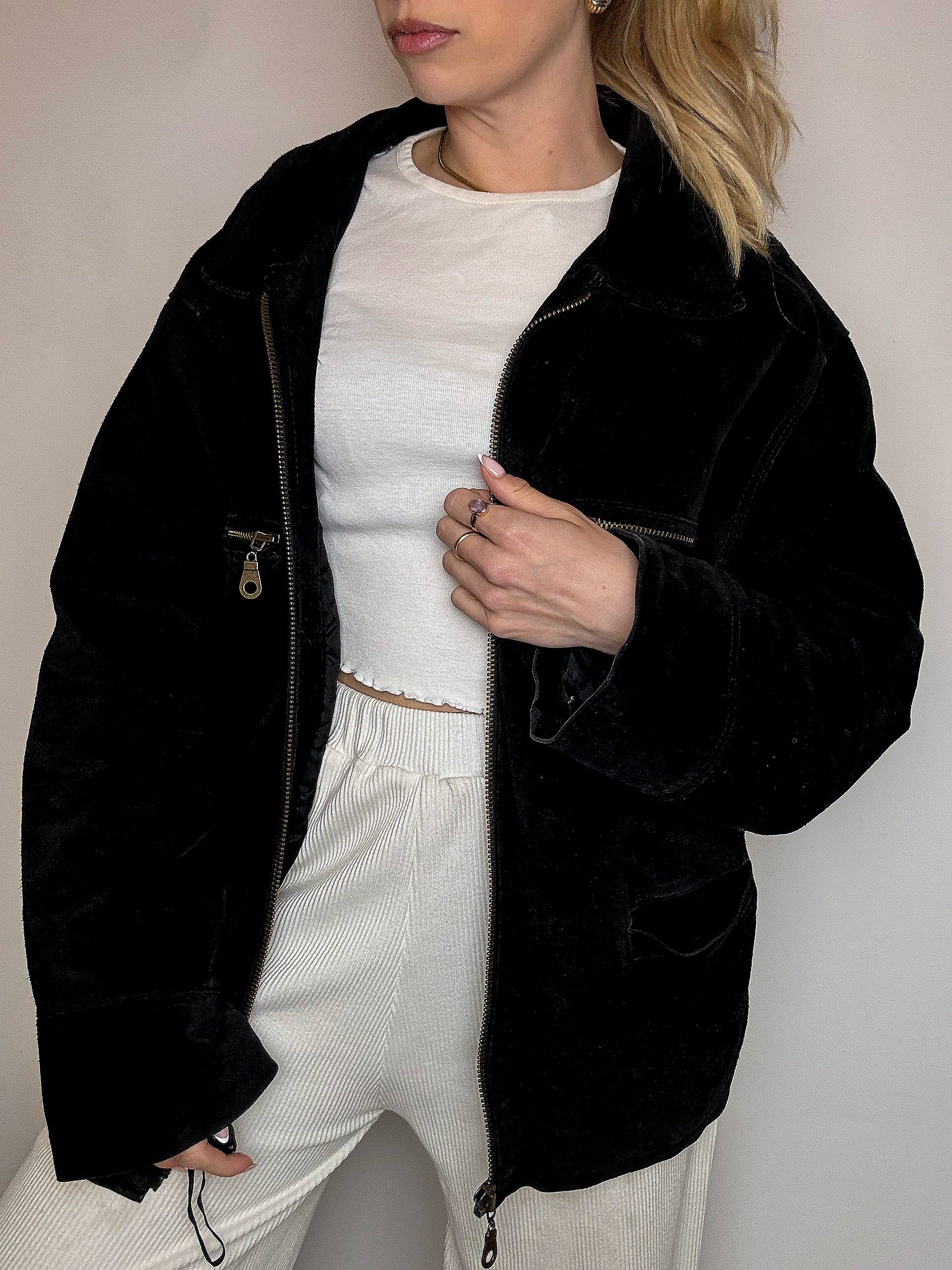 Vintage XL camel suede bomber jacket